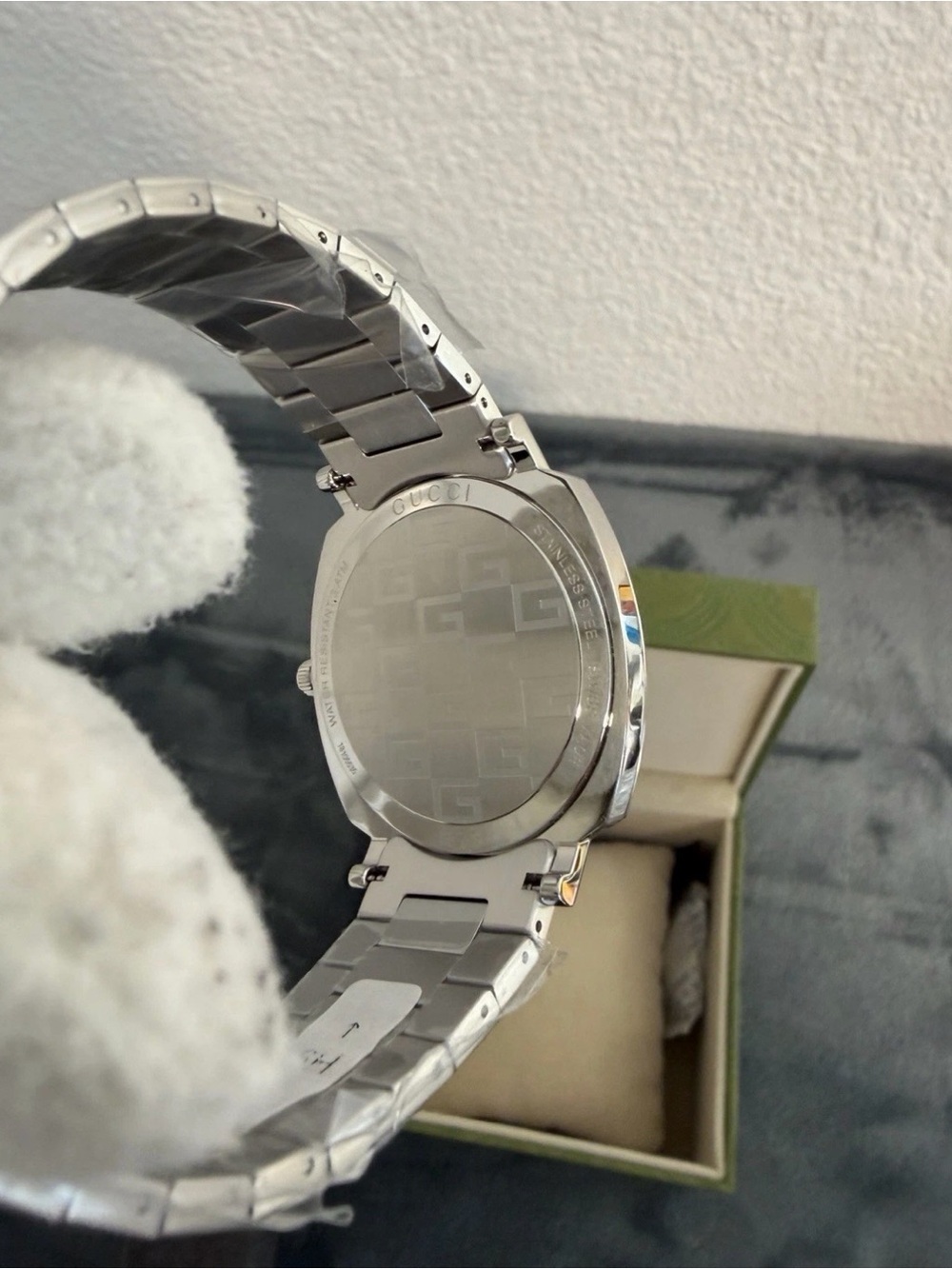 Brand New Gucci Grip Watch Silver Stainless Steel Quartz 38mm - Picture 6 of 12